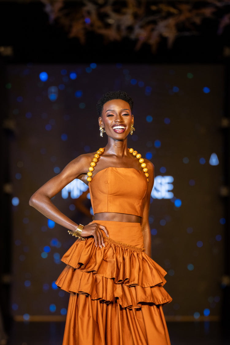 WARIDI SKIRT SET- RUSTY BROWN