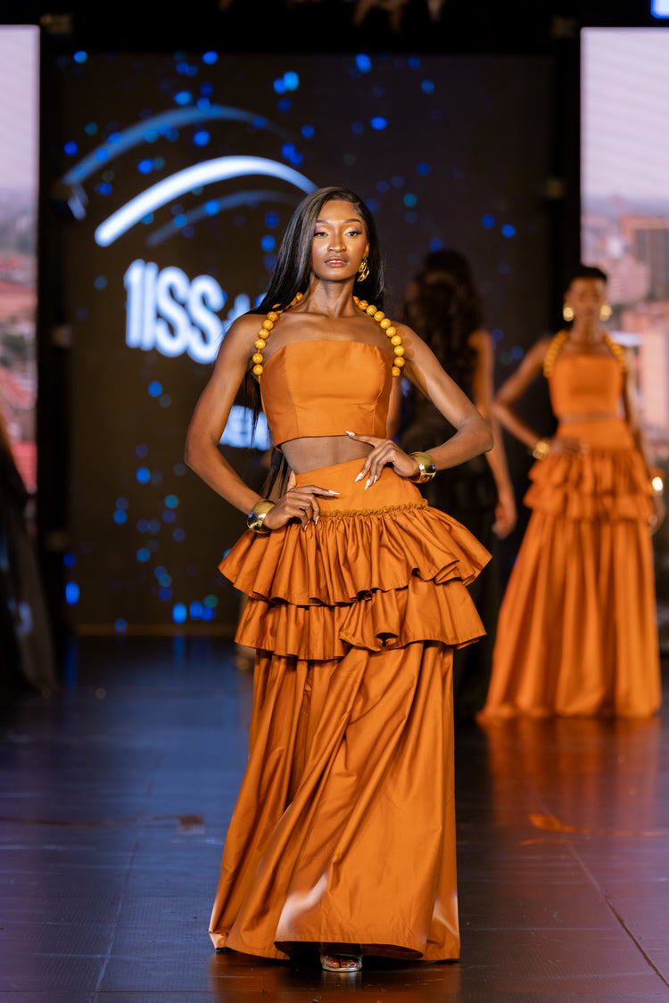 WARIDI SKIRT SET- RUSTY BROWN