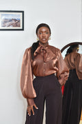 Nyota Organza Shirt- Brown